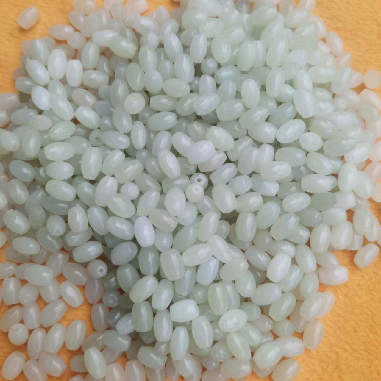 纯天然和田玉米珠子散籽6/9mm8/12mm手工创意项链手串DIY饰品女士