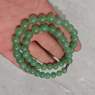 天然东陵玉手链串礼物和碧翡田项链女款 妈妈链阳绿翠独龙玉链子