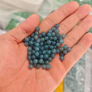 纯天然蓝水散珠冰种玉石珠子手串饰品项链配饰件玛瑙和田玉翡翠珍