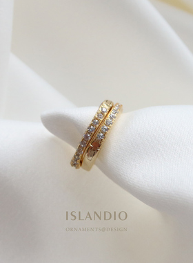 ISLANDIO小耳圈s925纯银镀18K金2021新品微镶5A锆石耳饰耳环女