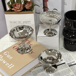 轻奢创意304不锈钢甜品杯高脚杯雪糕碗ins北欧网红布丁杯冰淇淋杯