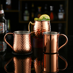 莫斯科骡子杯moscow mule不锈钢锤点铜杯酒吧杯子鸡尾酒金属酒杯
