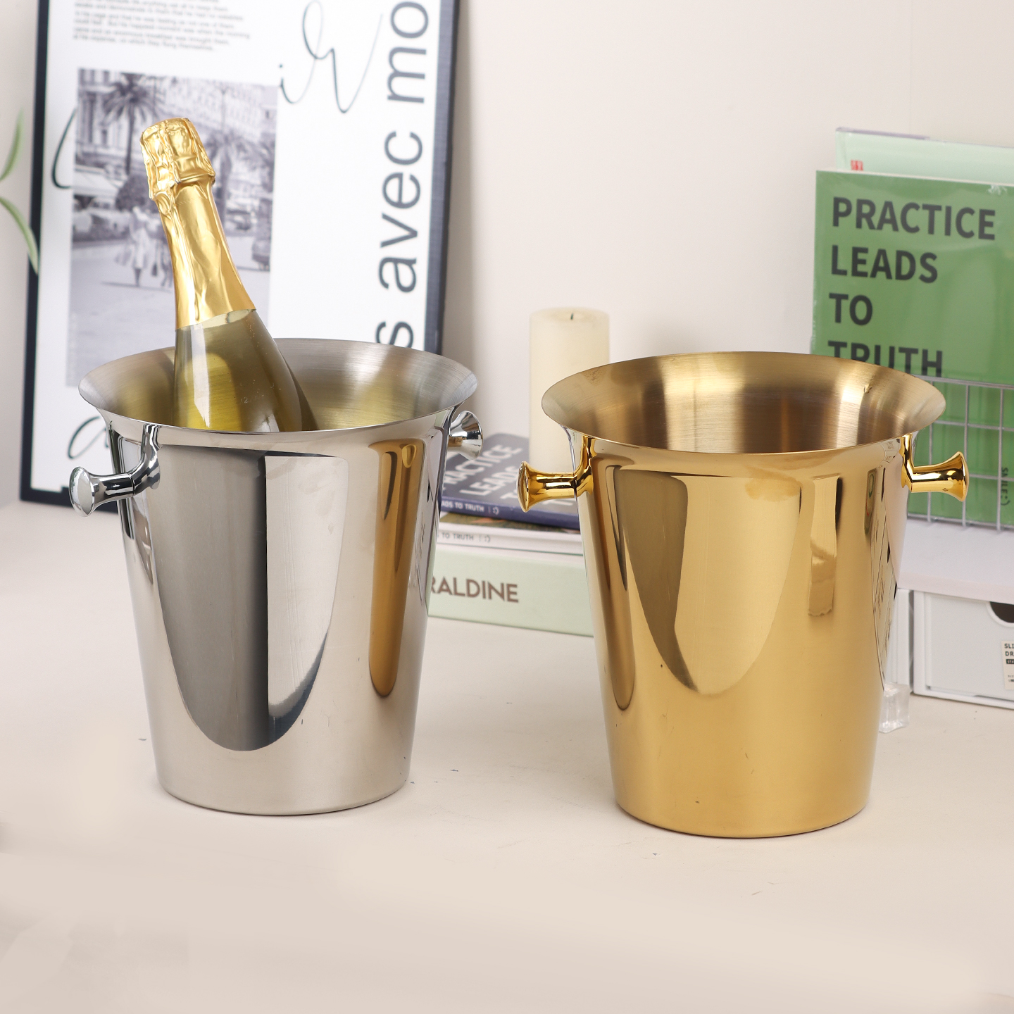 创意不锈钢酒吧ktv商用装鹿头