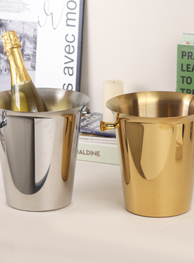 创意鹿头冰桶不锈钢酒吧KTV红酒香槟桶商用装冰块粒桶啤酒冰桶