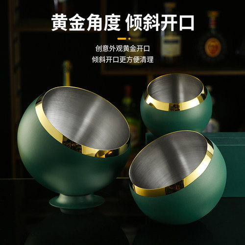 不锈钢墨绿色桌面家用桌面垃圾桶