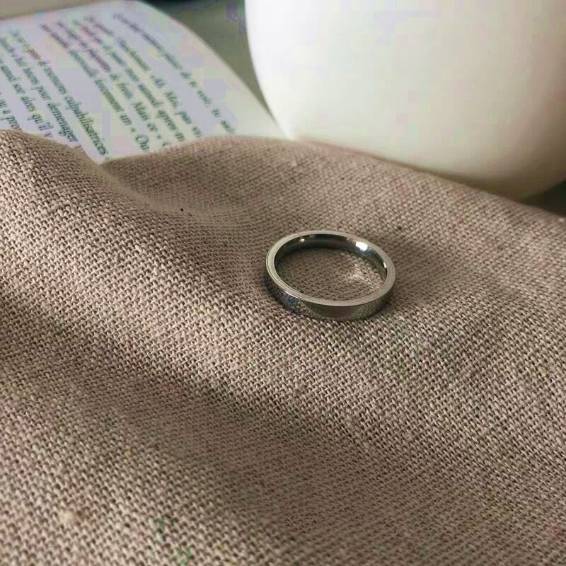 戒指潮单身戒闭口简约个性素圈戒子光面冷淡风开口男士食指环尾戒