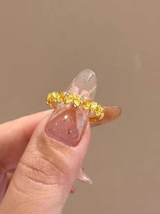 沙金超仙缤纷蝴蝶戒指女小众设计甜美百搭轻奢高级感指环2024新款