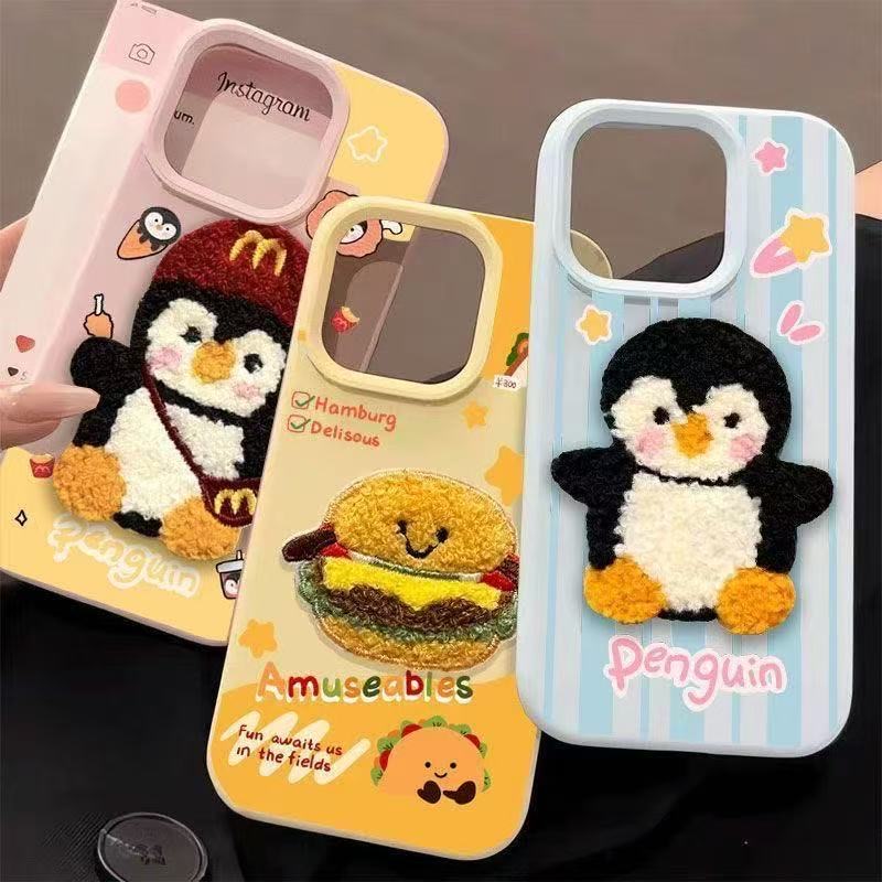 可爱企鹅适用苹果17手机壳iPhone16/15/14/13/12糯米壳11PROMAX软