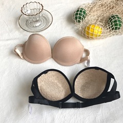 Real shot real price sexy anti slip bra no shoulder strap invisible bra no trace wedding dress underwear solid color bra