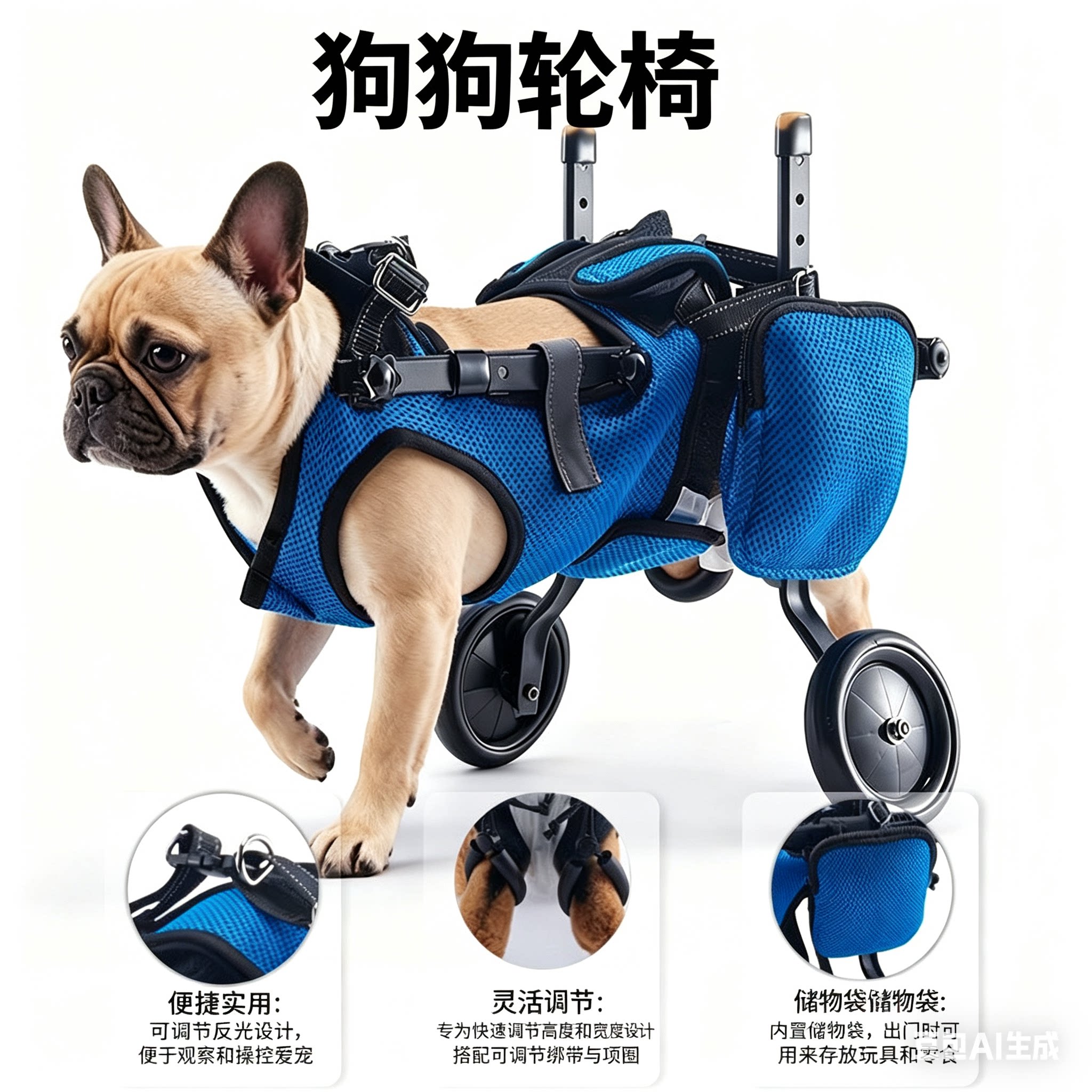 宠物轮椅新款狗狗康复训练代步车宠物推车