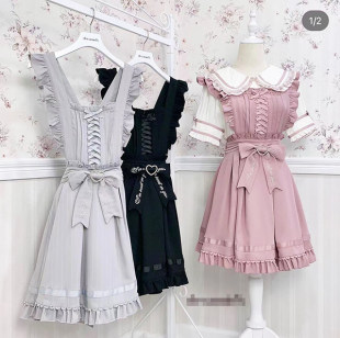 搬仓清货日系liz软妹复古甜美可爱量产型背带裙连衣裙JSK