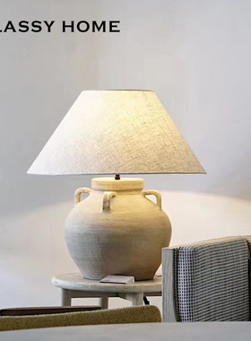 侘寂风纯手工陶艺抽象台灯民宿