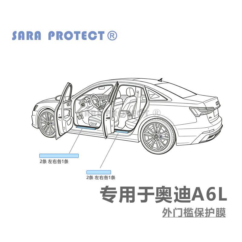 专用于 奥迪 A6L/A6/S6/RS6 TPU 外门槛 汽车用品改装