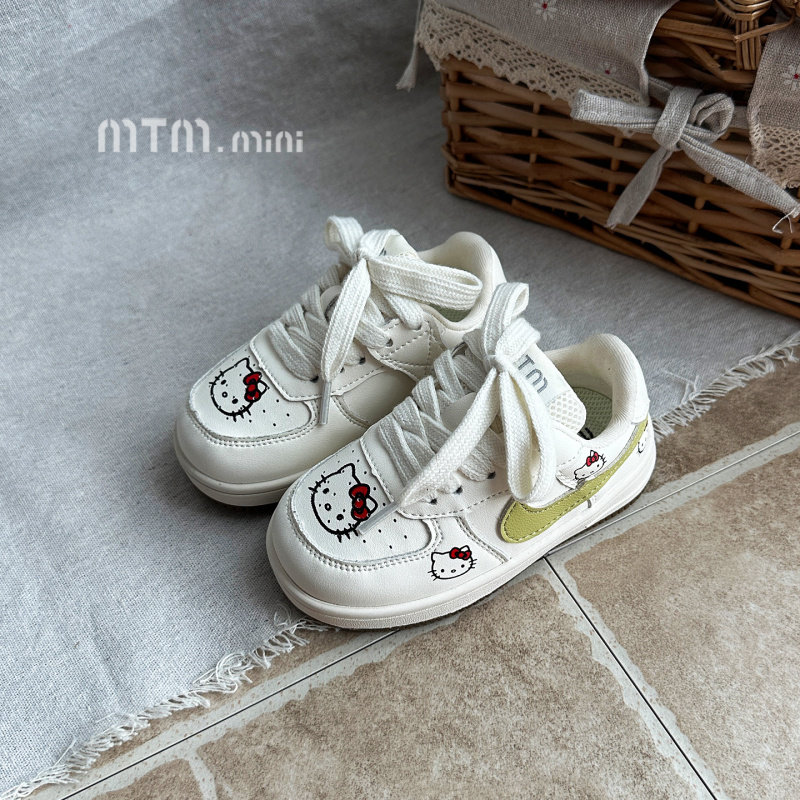 儿童小白鞋春秋女童卡通休闲板鞋男小童运动鞋宝宝防滑软底学步鞋