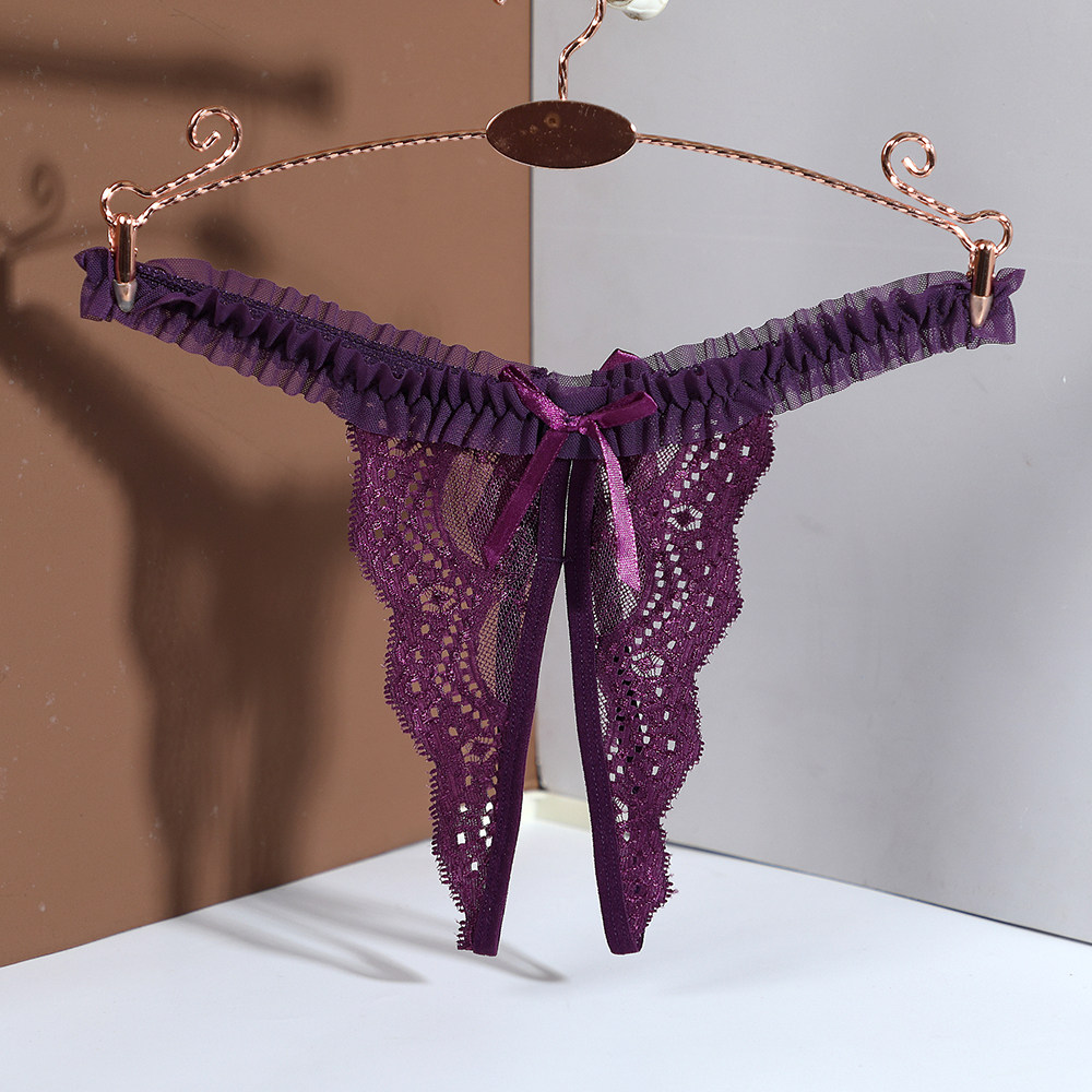 女性感蕾丝丁字裤低腰开裆无痕镂空蝴蝶结紫色内裤女士情调内衣,女士内衣/男士内衣/家居服,女丁字裤,淘宝优惠券,粉丝福利购,淘宝优惠卷