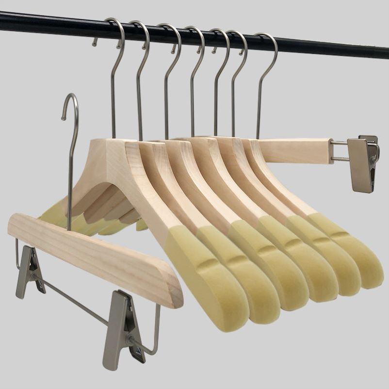 服装店衣架无痕防滑实木大人女装衣挂汉服儿童装木质衣撑衣服架子