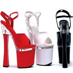 粗跟防水台凉鞋车展模特T台走秀礼服鞋18CM公分超高跟鞋大码43