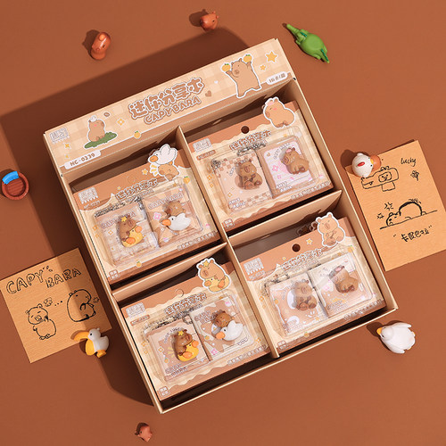 水豚卡皮巴拉迷你分享本便签本笔记本记单词小本子便携随身携带口袋本小号记事本高颜值可爱卡通创意小众手帐