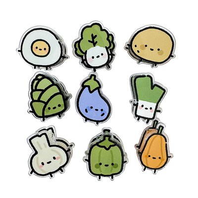 办公文具蔬菜卡通封口夹便签夹手账文件亚克力pp小夹子小号塑料固定器食品夹学生高颜值可爱ins风小奖品礼物