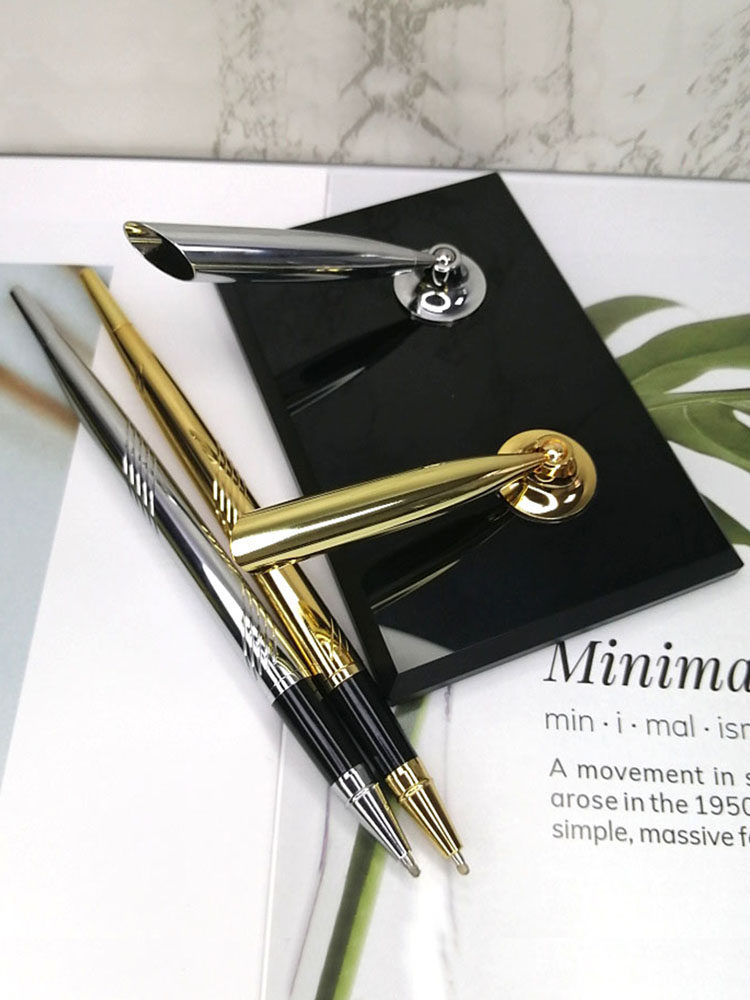 사무실 회의용 시그니처 펜 2개 블랙 크리스탈 베이스 시그니처 펜 크리에이티브 비즈니스 메탈 수성 데스크 펜