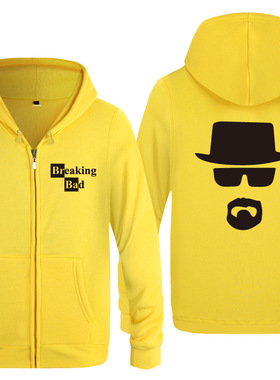 秋冬新款男式拉链卫衣开衫 Breaking Bad Heisenberg 绝命毒师