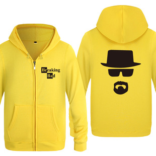 秋冬新款男式拉链卫衣开衫 Breaking Bad Heisenberg 绝命毒师