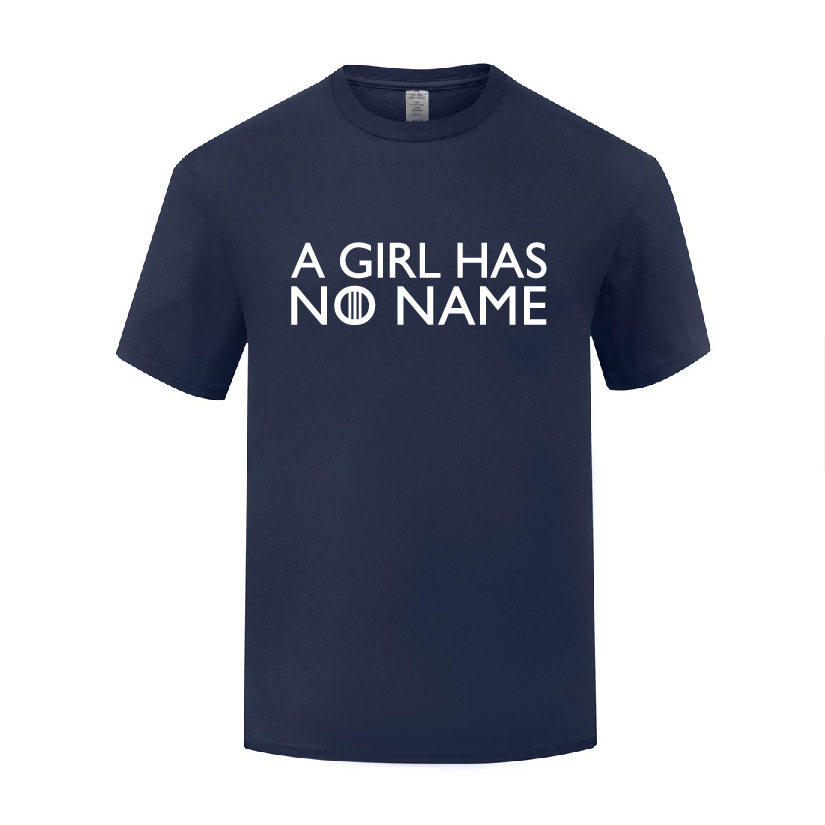 新款创意短袖圆领棉T恤男宽松大码 A Girl Has No Name