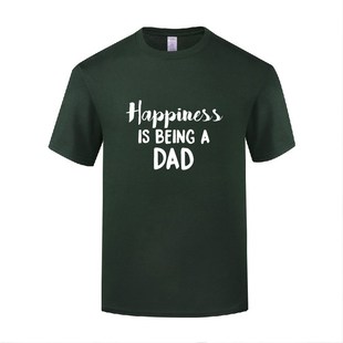 Being T恤男宽松大码 Dad Happiness 滑稽搞笑父亲节礼物短袖