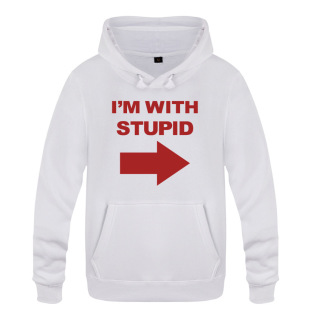 Ebay爆款 男式 简约字母 抓绒卫衣帽衫 Stupid 新款 With