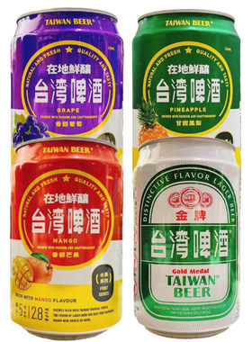 【现货】台湾金牌啤酒330ml*24罐水果系列香郁芒果香甜葡萄凤梨味