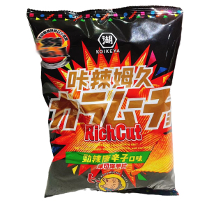 湖池屋咔辣姆久劲辣唐辛子口味厚切洋芋片58.5g*袋装膨化零食零嘴