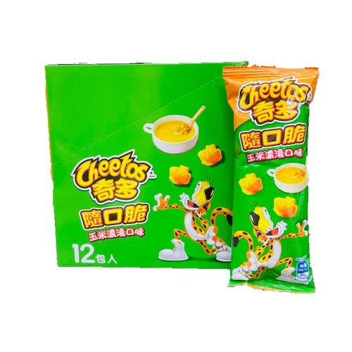 台湾百事食品奇多随口脆玉米脆12包入量贩装大盒多种口味