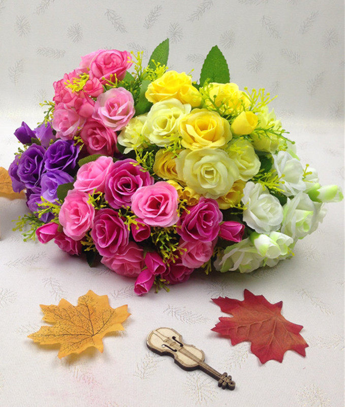 15头情人玫仿真小玫瑰花 客厅假花摆放装饰韩式把束绢花植物在类目 家居饰品, 花瓶/花器/仿真花/仿真饰品, 仿真花/假花中 - 来自Buy2taobao.com提供专业的淘宝代购服务