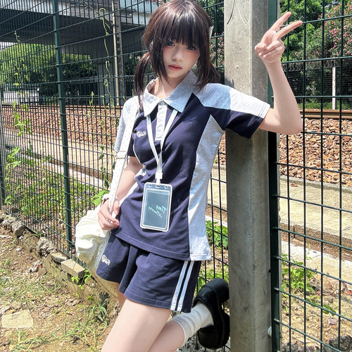 千纸鹤jkPolo衫排球体操服套装水制服原创正版新款日系学院女夏季