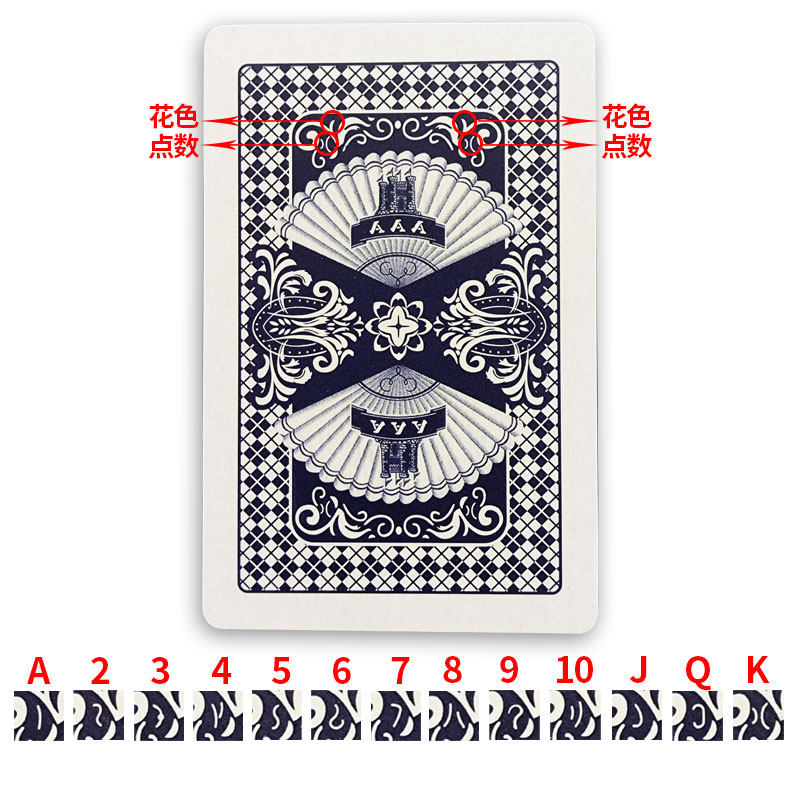 原厂三a0627魔术扑克牌背面认牌近景表演道具花色特殊纸牌送图解