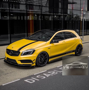 适用奔驰A45AMG改装车贴拉花A35L A200L CLA装饰车身机盖两侧贴纸