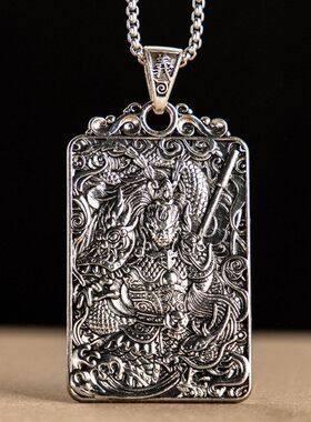 男士项链吊坠孙悟空男斗战胜佛孙悟空霸气齐天大圣霸气挂件镀银宝