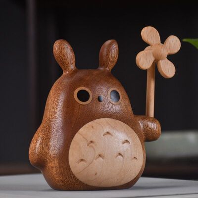 卡通黄风车实木文玩猫玩具汽车