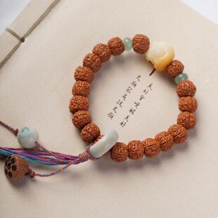 菩提子手串红皮飞碟平头树王流苏金刚手持醒狮双龙黄爆肉五瓣佛珠