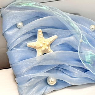 蓝色系褶皱布环创材料幼儿园海洋风主题墙边框装饰布置小学黑板报