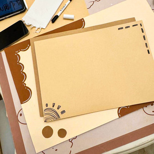 棕色系卡纸幼儿园环创材料黄色牛皮纸教室边框主题墙原木风莫兰迪