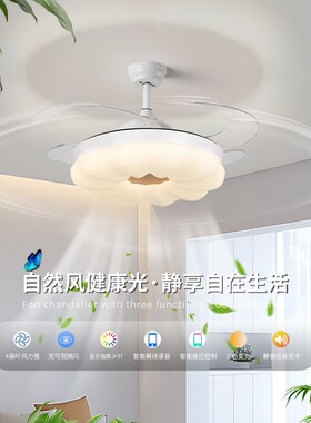 隐形风扇吊灯2024一体现代客厅风