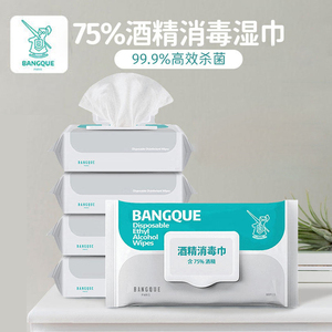 班爵75°酒精消毒湿巾4包大包装