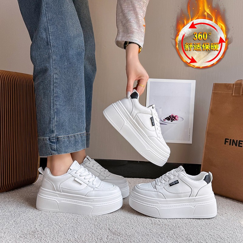 厚底6cm板鞋女款2025新款秋季内增高小白鞋百搭轻便休闲运动鞋