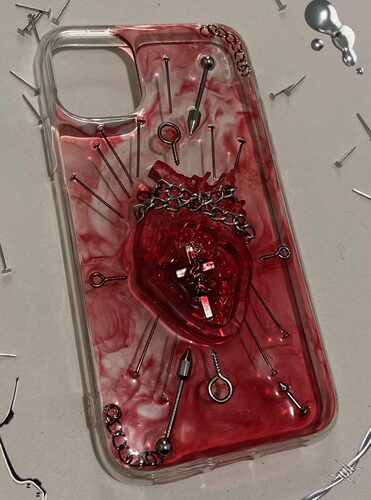 原创手工定制心脏手机壳
