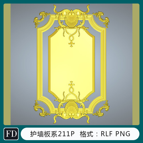 护墙板系ArtCAM浮雕图库   精雕图 灰度图   RLF2-02