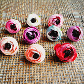 花头花朵 莫兰迪色调 茶玫 diy头饰花宫廷色 香妃花苞 油画茶包