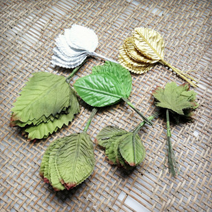 花海大世界DIY手工材料婚庆森系绿叶花环金银辅料圣诞叶 玫瑰叶