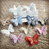 花海大世界diy手工素材 刺绣蝴蝶 补丁贴 绣花衣服 蕾丝花补贴绣