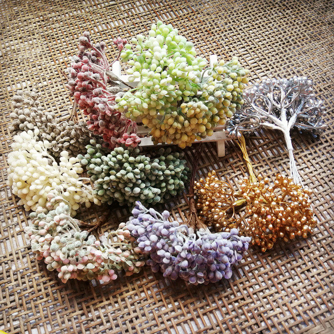 花海大世界白霜满天星金果仿真花
